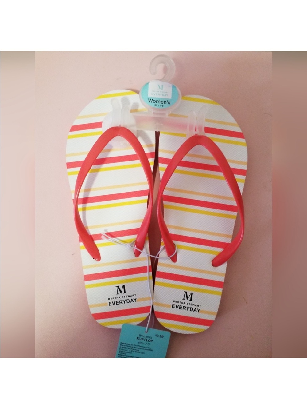 Martha Stewart Women's Coral Strap Striped Footbed Sandals